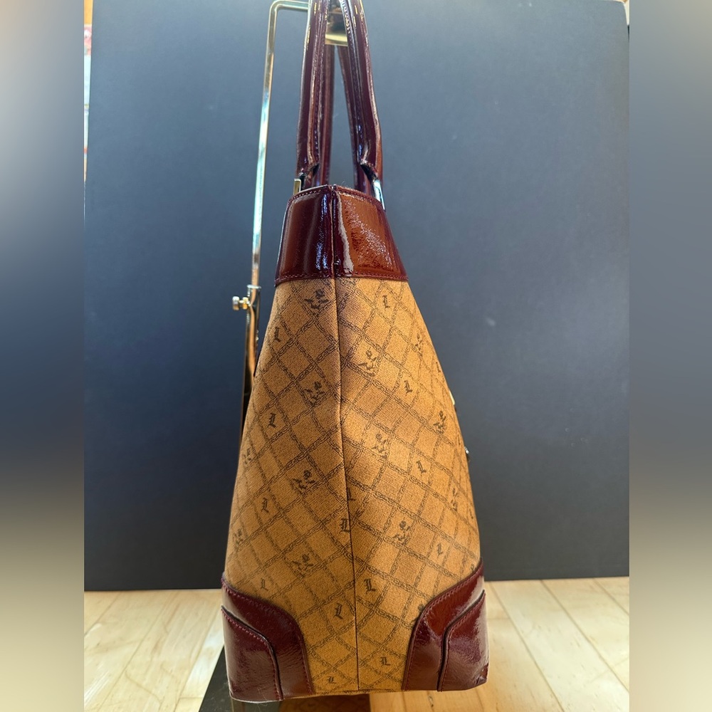 Rare L.A.M.B. Gwen Stefani "Kingston" Lipstick Tote + Stripped Cloth Bag - Picture 7 of 15